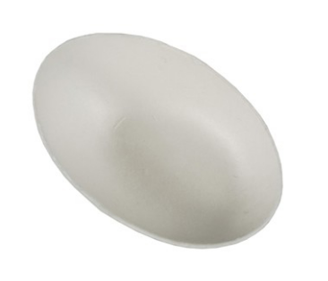 Talerzyk w kształcie jajka na przekąski z trzciny cukrowej 8/5cm biały 20ml 85210