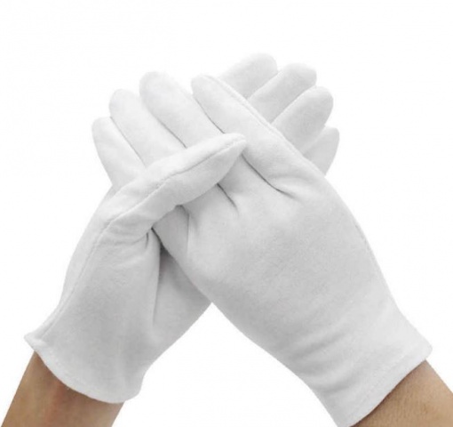 Rękawice bawełniane kelnerskie białe XL 12 par 
