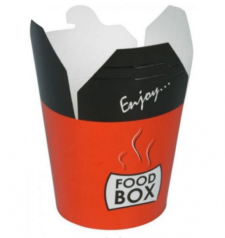 Kubełek box nadruk "food box" papierowy powlekany PE 780ml A50