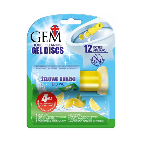 GEM ŻELOWY KRĄŻEK DO WC 75ML LEMON