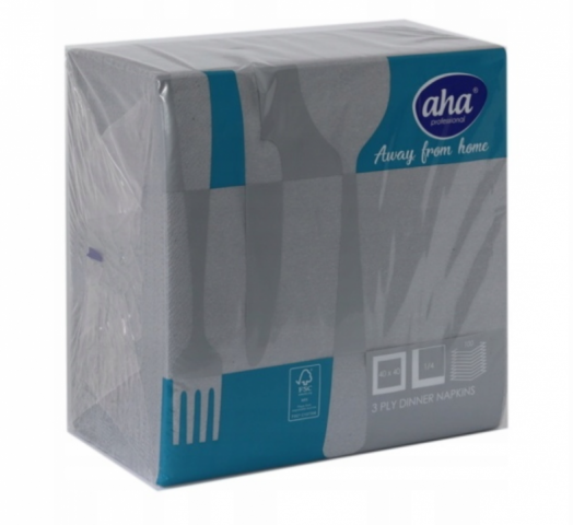 Serwetka 40/40 składana 1/4 3 warstwowa SZARA