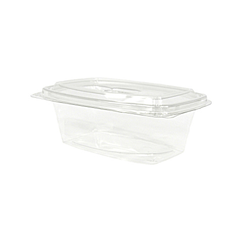 Owalny pojemnik na sałatkę 750ml pokrywka na zawiasie PET 1793