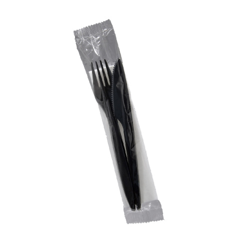 PS SERWETKA+WIDELEC+NÓŻ+ CZARNY A250