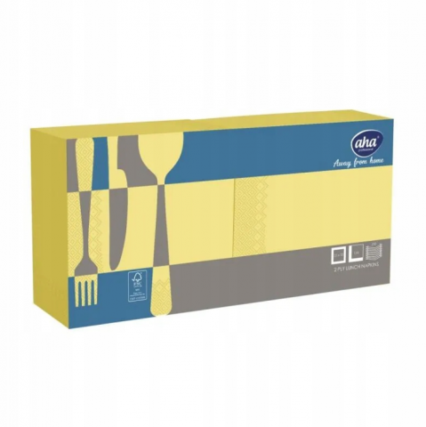 Serwetka 33/33 składana 1/4 2 warstwowa ŻÓŁTA CIEMNA