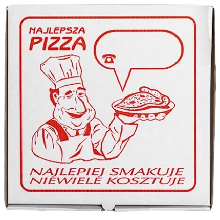 KARTON PIZZA PROSTY BIAŁY 28/28/4 A100 NADRUK UNIWERSALNY