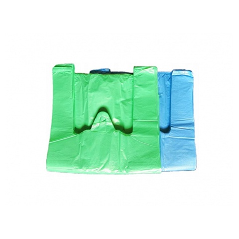 Reklamówka HDPE SUPER JAKOŚĆ 25/45 140 sztuk 12 mikronów niebieska zielona