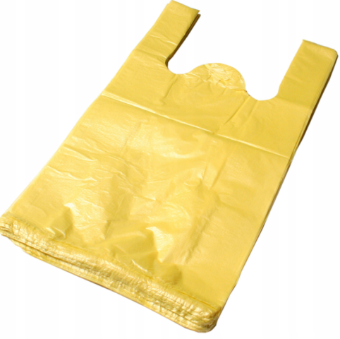 Reklamówka HDPE SUPER JAKOŚĆ 25/45 100 sztuk 20 mikronów żółta