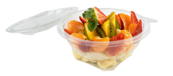 Pojemnik na sałatkę SLR370C 375ml wieczko na zawiasie transparent R-PET